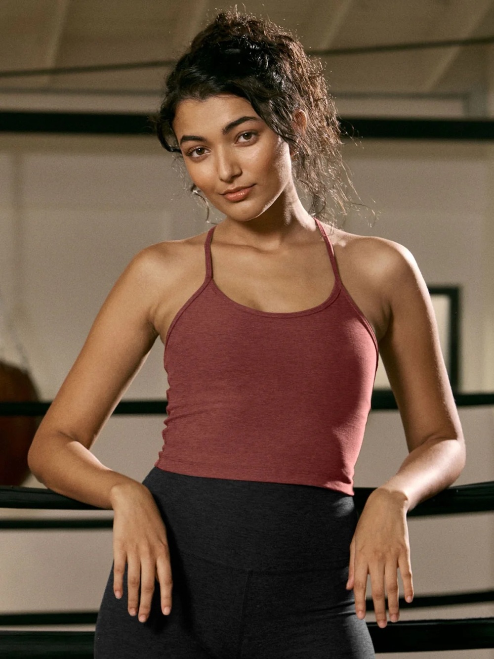 Spacedye™ Slim Racerback Cropped Tank- Rose - Picture 5 of 6